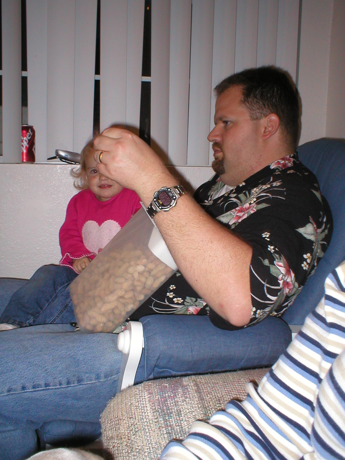 Eating peanuts with Uncle Jason