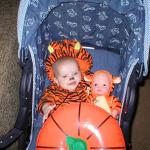 Halloween Night... Kaylin & her baby Dressed like Tigger