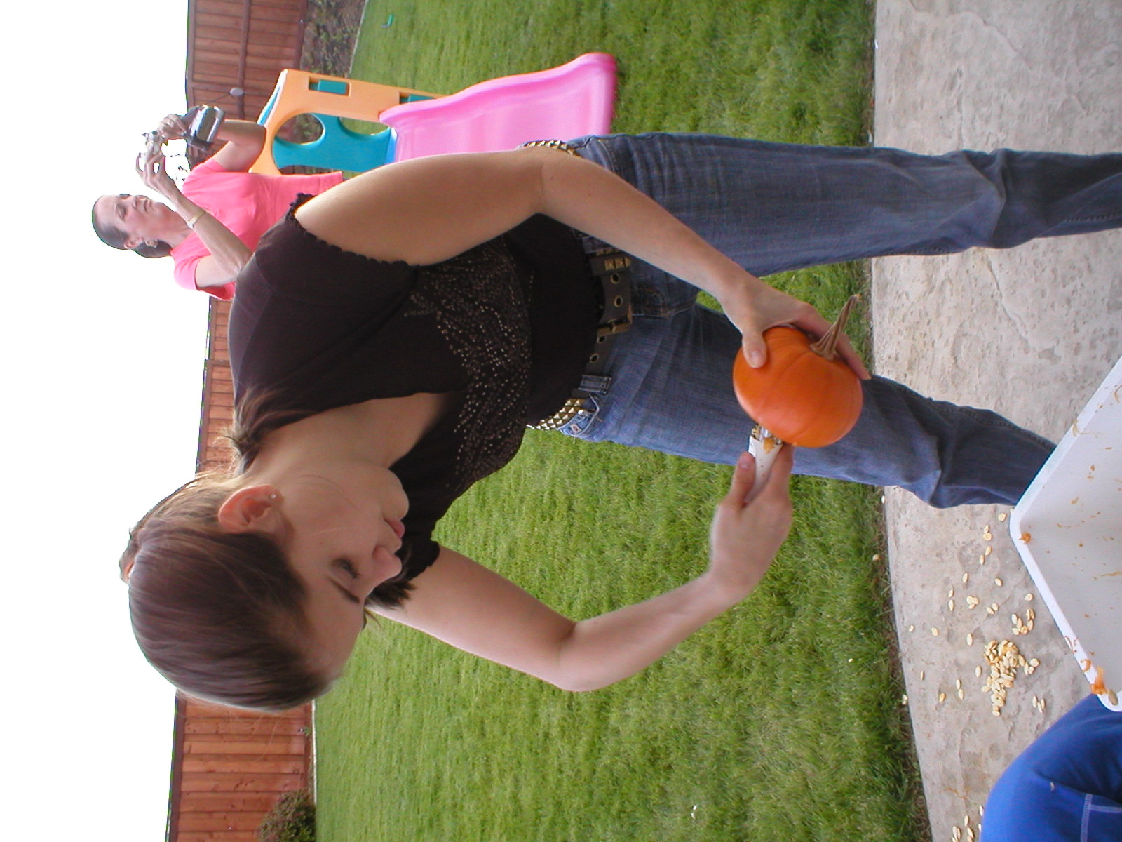 Carving Kaylin's little pumpkin