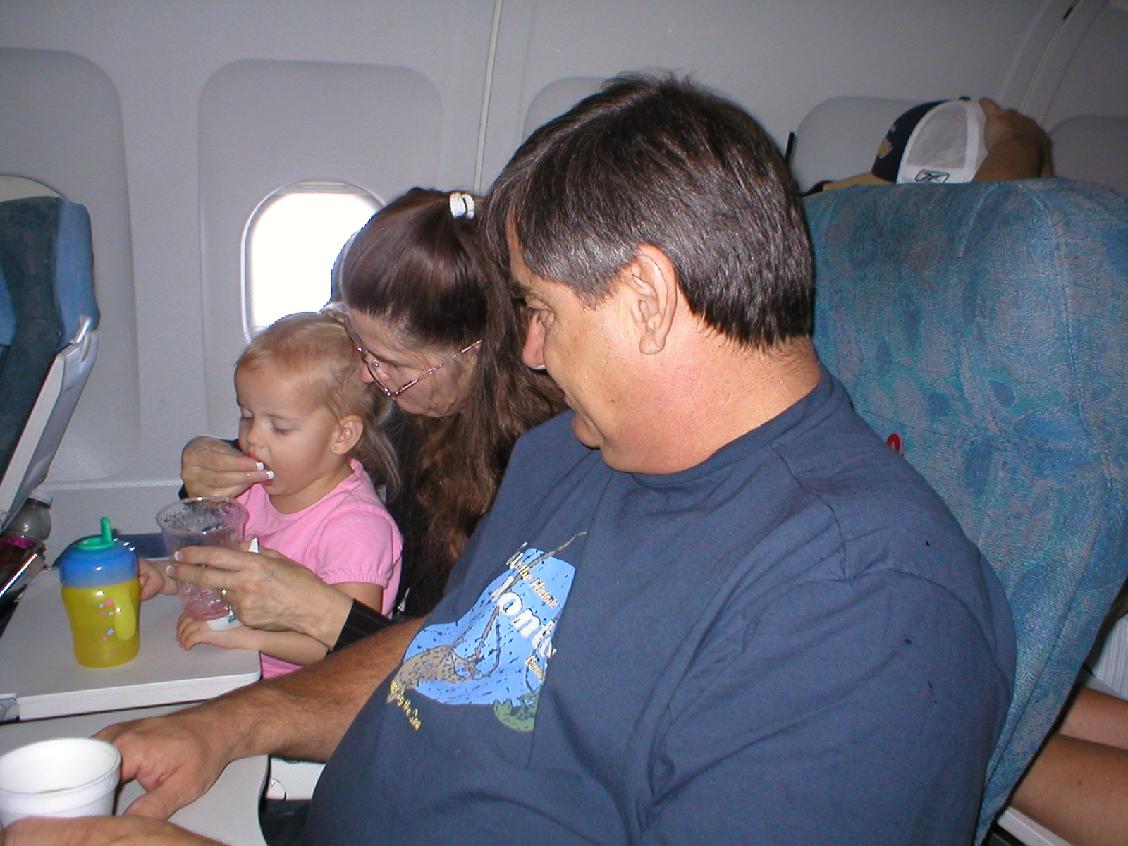 Enjoying the flight with Grandpa & Grandma