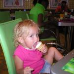 Kaylin Enjoying some ice cream.