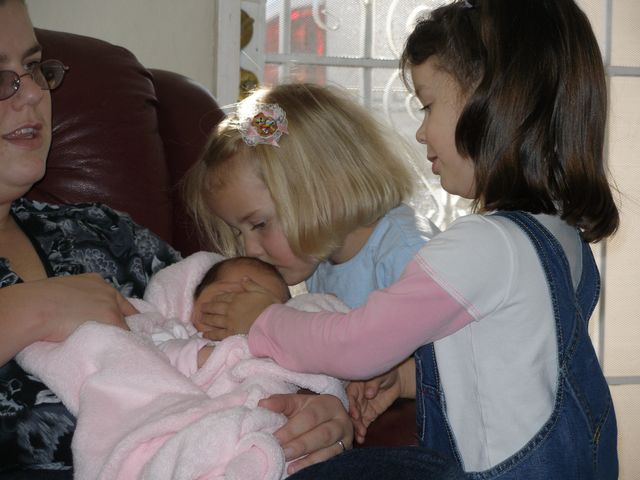 Paige seeing her for the first time.  Kaylin ready to take her sister home