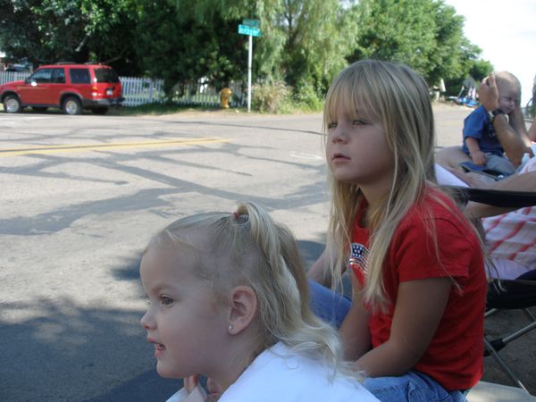 Watching the 4th of July Parade, AKA the Candy Parade