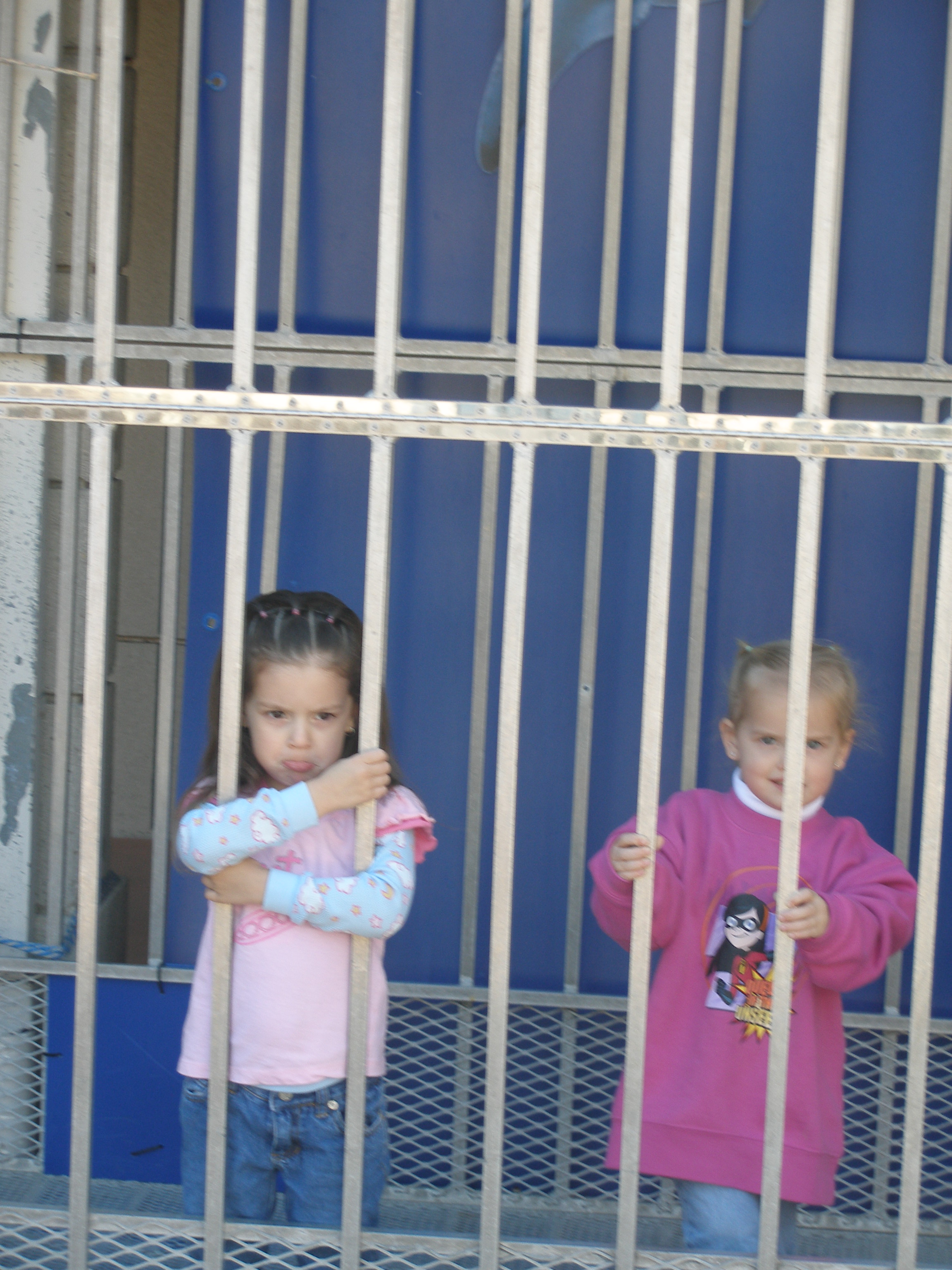 At Birch Aquarium,  Paige and Kaylin in the Shark Cage