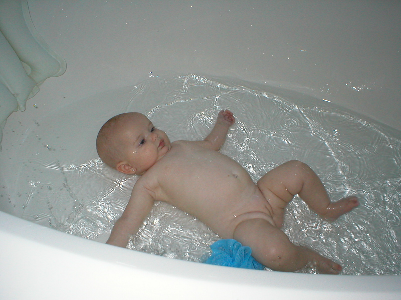 First Bath in the Big Bathtub... Splashing Away