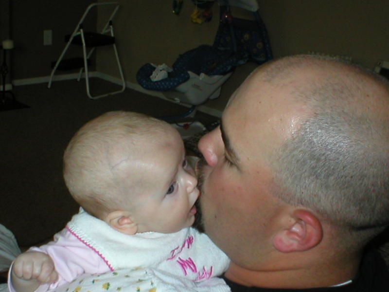 Kissing Daddy!