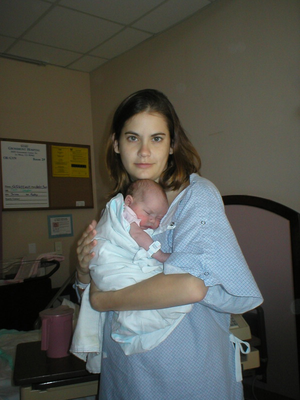 Amy & Kaylin - This is the first time Mom got to hold her while standing up.
