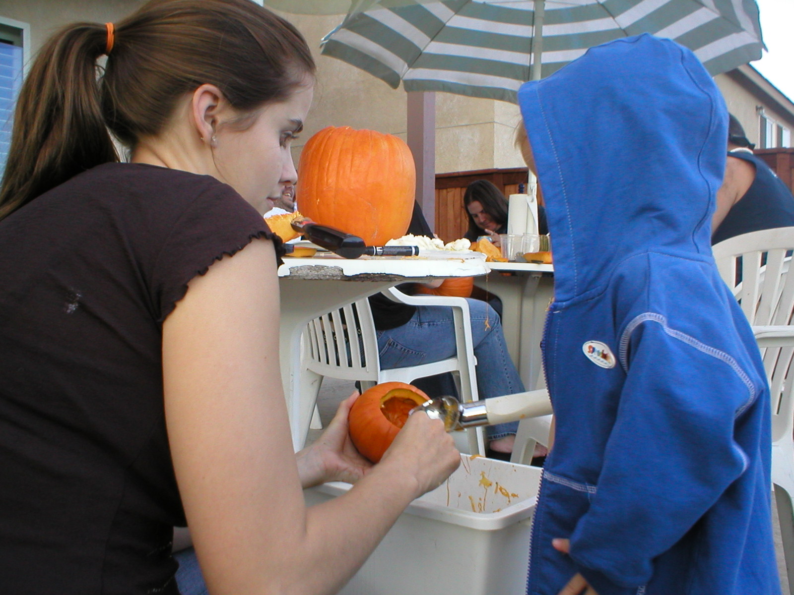 Carving Kaylin's little pumpkin