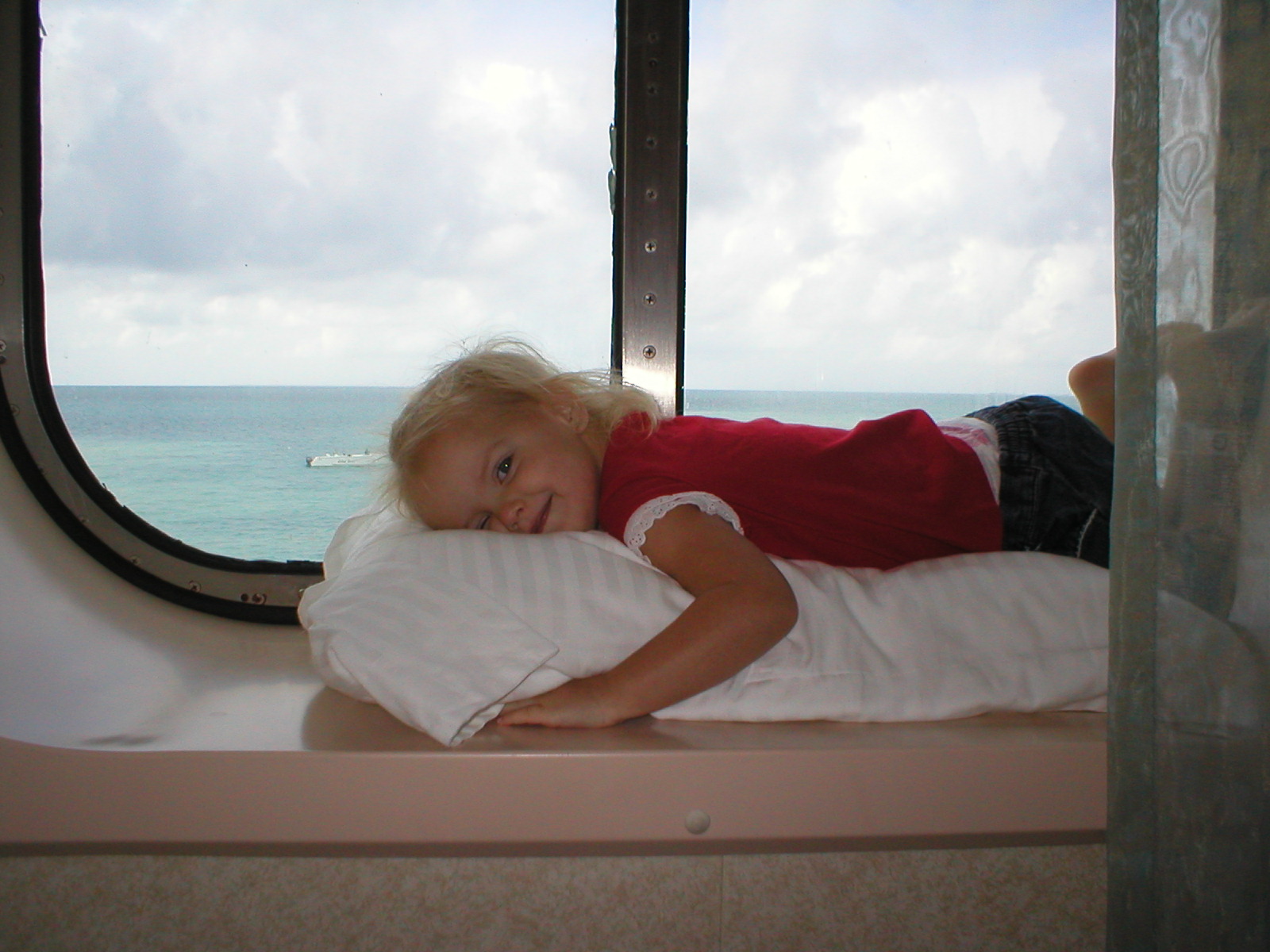Belize - watching the tenders from the window!