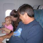 Enjoying the flight with Grandpa & Grandma